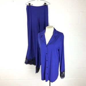 EUC SOMA Cool Nights pajama set -  M top S bottoms - cobalt blue